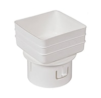 Adapter Downspout PVC 4x4 To 4" Round White 200
