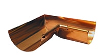 Miter Copper 16oz. 6" Half Round Reverse Bead 90º Inside 200
