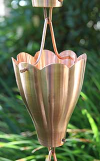 Rain Chain Copper XL Scallop Cups 200
